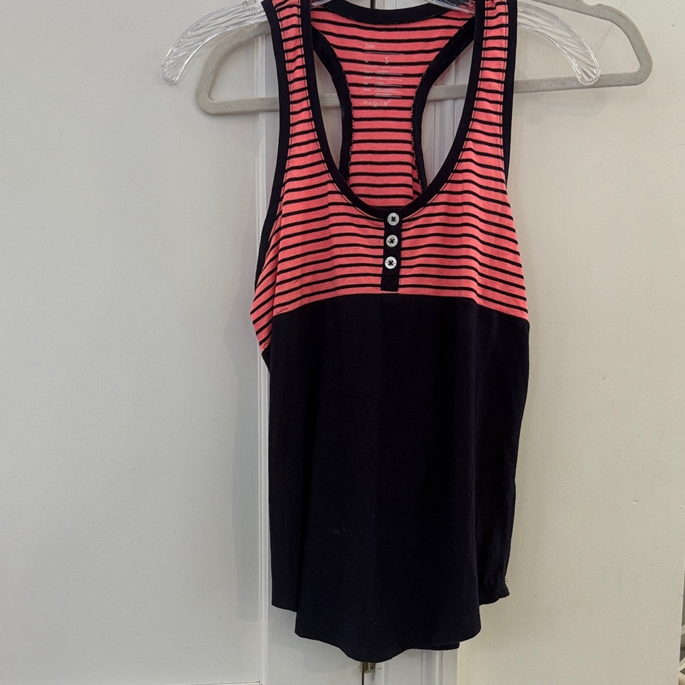 GAP Navy and Pink Striped Tank Top